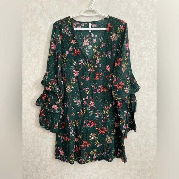 xhilaration green floral dress Meet Me Backless Halter Neck Mini Dress main image 1